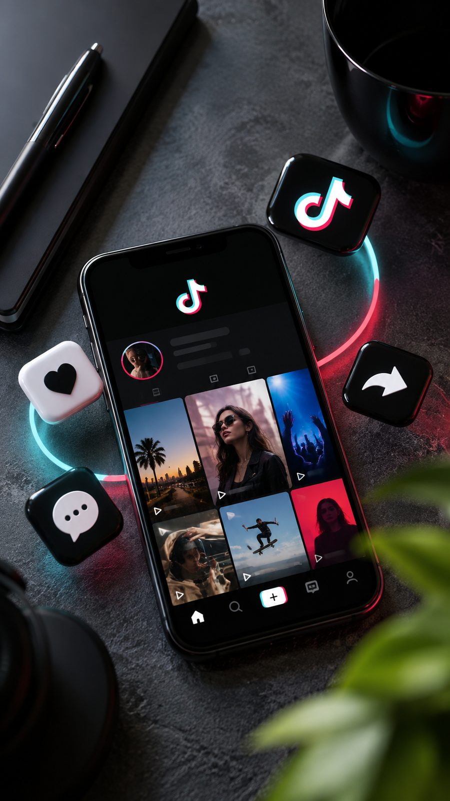 TikTok uygulaması açık akıllı telefon ekranı