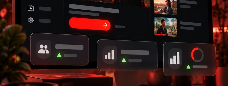 YouTube analiz panosu gösteren bilgisayar ekranı